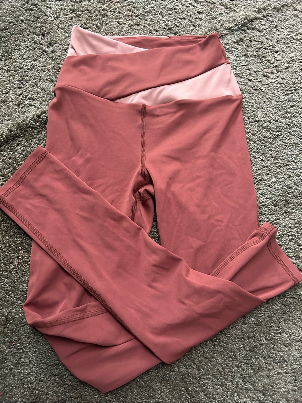 Girls' Fold-Over Five the Label Leggings in brown and cream